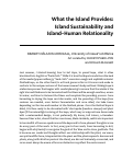 Cover page: What the Island Provides: Island Sustainability and Island-Human Relationality
