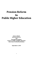 Cover page: Pension Reform in Public Higher Education