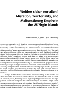 Cover page: ‘Neither citizen nor alien’: Migration, Territoriality, and Malfunctioning Empire in the US Virgin Islands