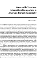 Cover page: Governable Travelers: International Comparison in American Tramp Ethnography