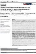 Cover page: Use of sotrovimab in vaccinated versus unvaccinated COVID‐19 patients in a resource‐limited emergency department during the omicron surge