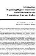 Cover page: Introduction: Diagnosing Migrant Experience: Medical Humanities and Transnational American Studies
