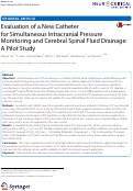 Cover page: Evaluation of a New Catheter for Simultaneous Intracranial Pressure Monitoring and Cerebral Spinal Fluid Drainage: A Pilot Study