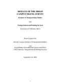 Cover page: Results of the 2008-09 Campus Travel Survey