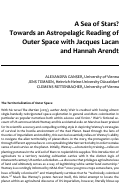 Cover page: A Sea of Stars? Towards an Astropelagic Reading of Outer Space with Jacques Lacan and Hannah Arendt