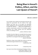 Cover page: Being Blue in Hawai‘i: Politics, Affect, and the Last Queen of Hawai‘i