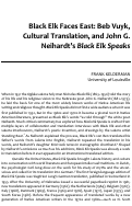 Cover page: Black Elk Faces East: Beb Vuyk, Cultural Translation, and John G. Neihardt's Black Elk Speaks